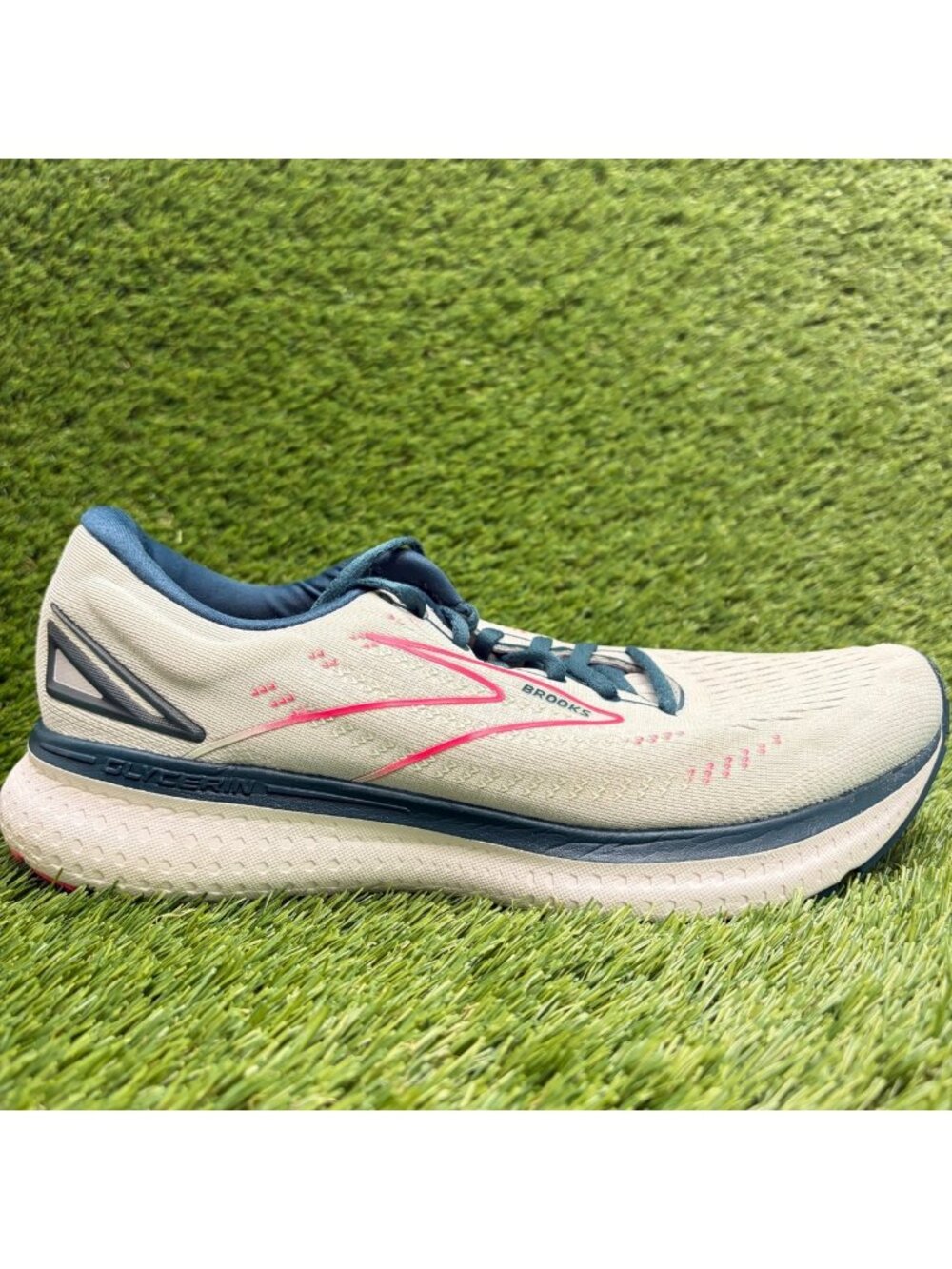 Brooks Glycerin 19 Womens Size 11 Gray Pink Blue Athletic Running Shoes Sneakers